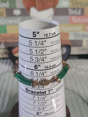Vintage Bracelet Chinese Jade Gold Tone